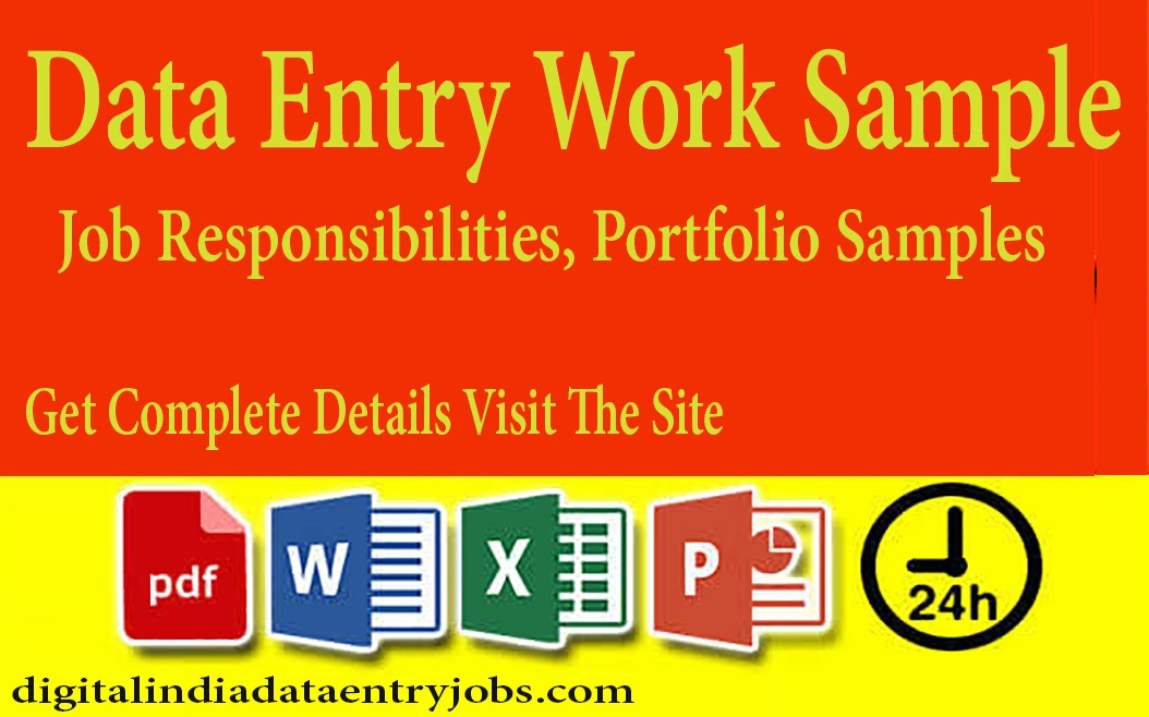 Data Entry Work Sample, Sample Download In Excel, Work Details, Jobs