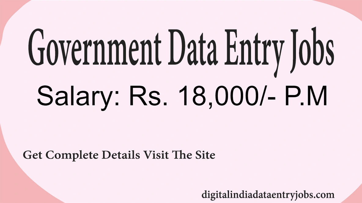 Government data entry jobs online work from home with 40 000 rupees