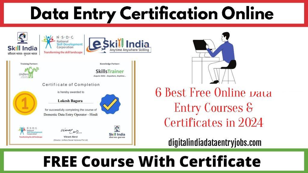 Data Entry Certification Online