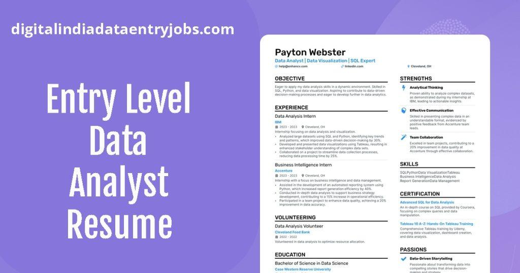 Entry Level Data Analyst Resume