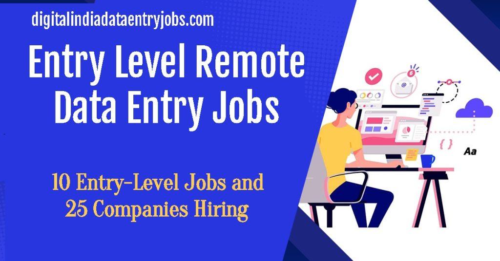 Entry Level Remote Data Entry Jobs