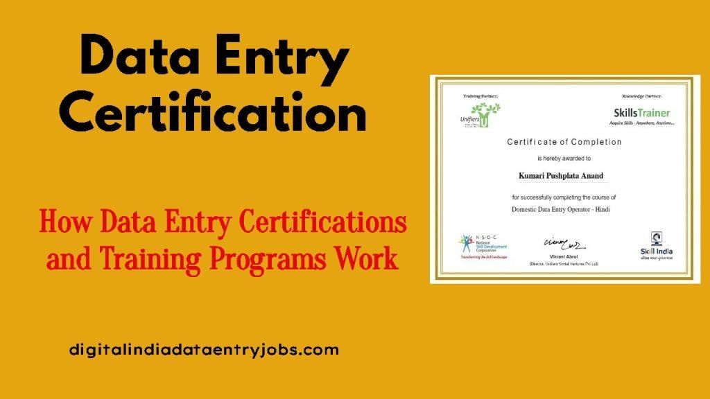 Data Entry Certification